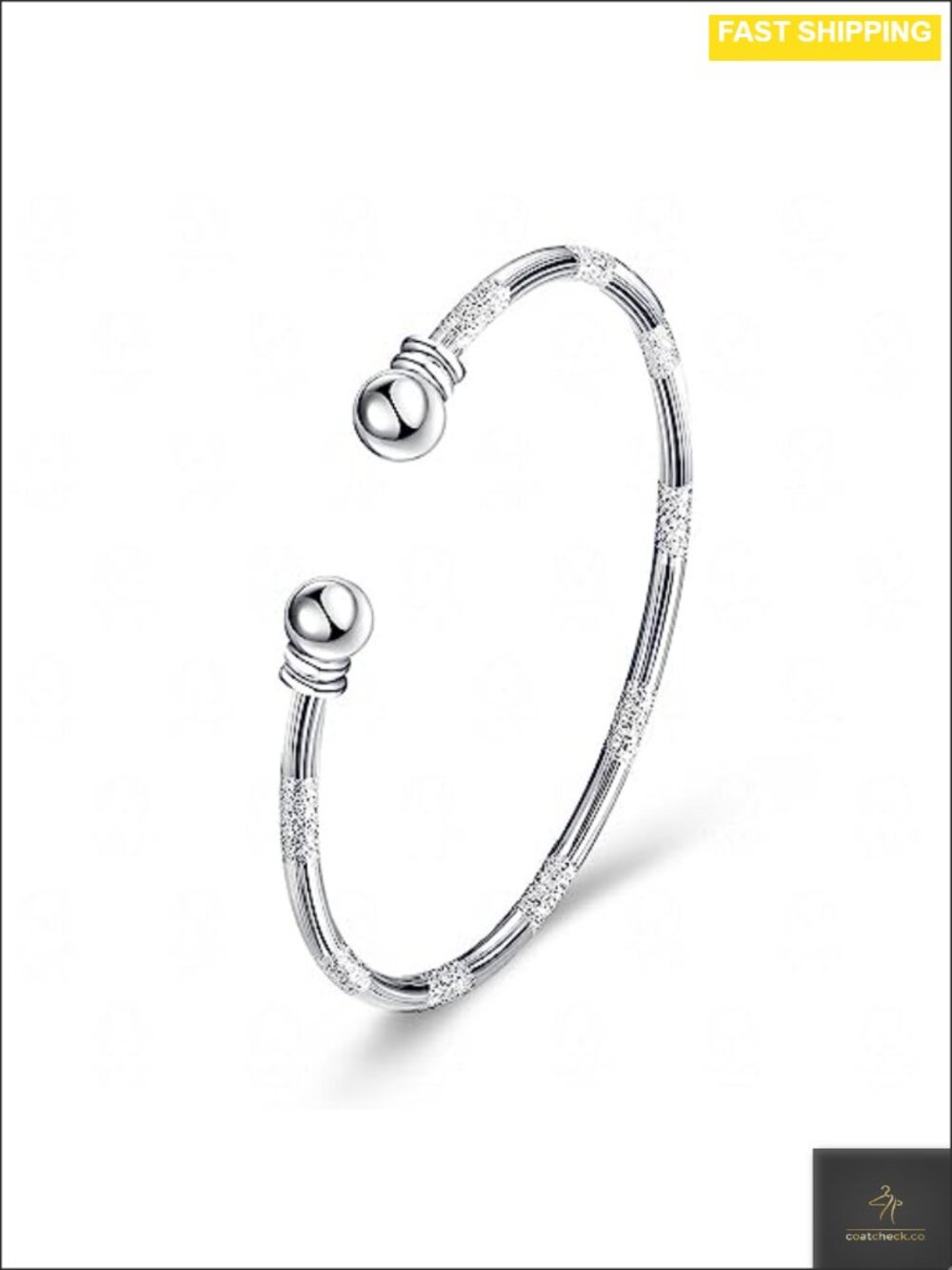 925 Sterling Silver Open Cuff Bangle Teardrop Adjustable Bracelet